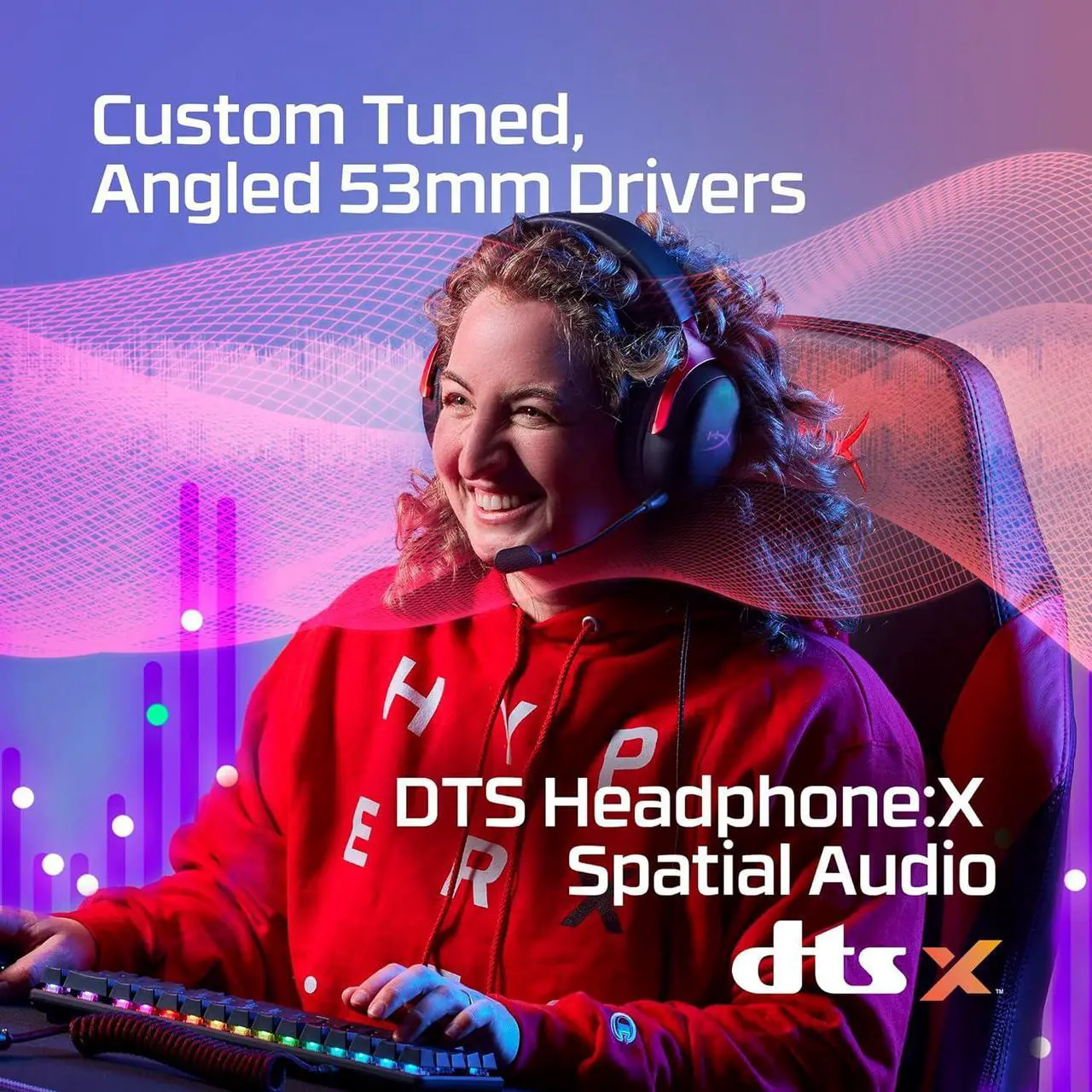 Alt view image 3 of 5 - HyperX Cloud III  Wired Gaming Headset, PC, PS5, Xbox Series X|S, Angled 53mm Drivers, DTS Spatial Audio, Memory Foam, Durable Frame, Ultra-Clear 10mm Mic, USB-C, USB-A, 3.5mm  Black (727A8AA)