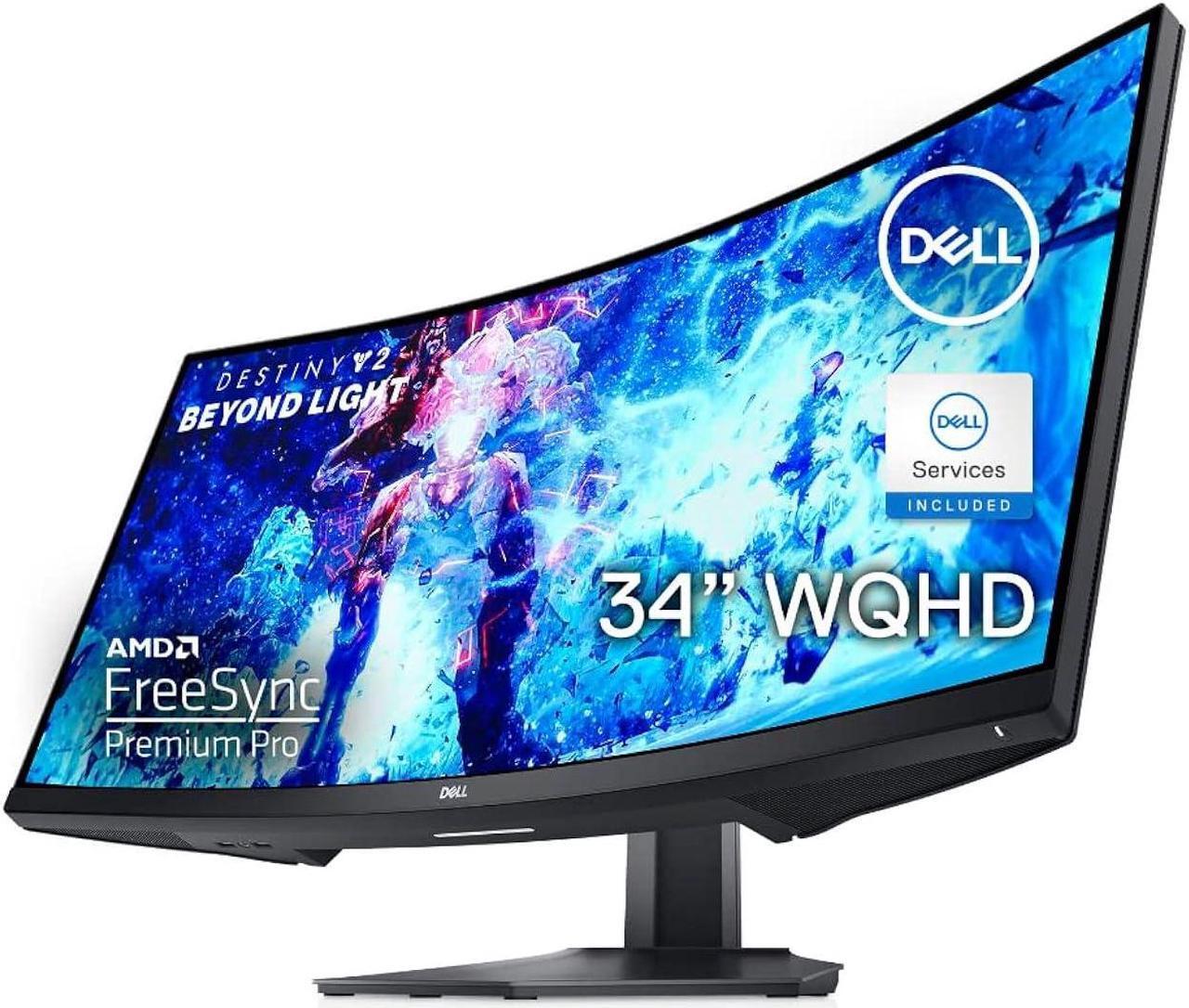 Main image of Dell S3422DWG Curved Gaming Monitor - 34-inch WQHD (3440x1440) 1800R Curved Display, 144Hz Refresh Rate (DisplayPort), VESA Display HDR 400, 90% DCI-P3, HDMI/DisplayPort/USB Connectivity - Bla (2NOF4)