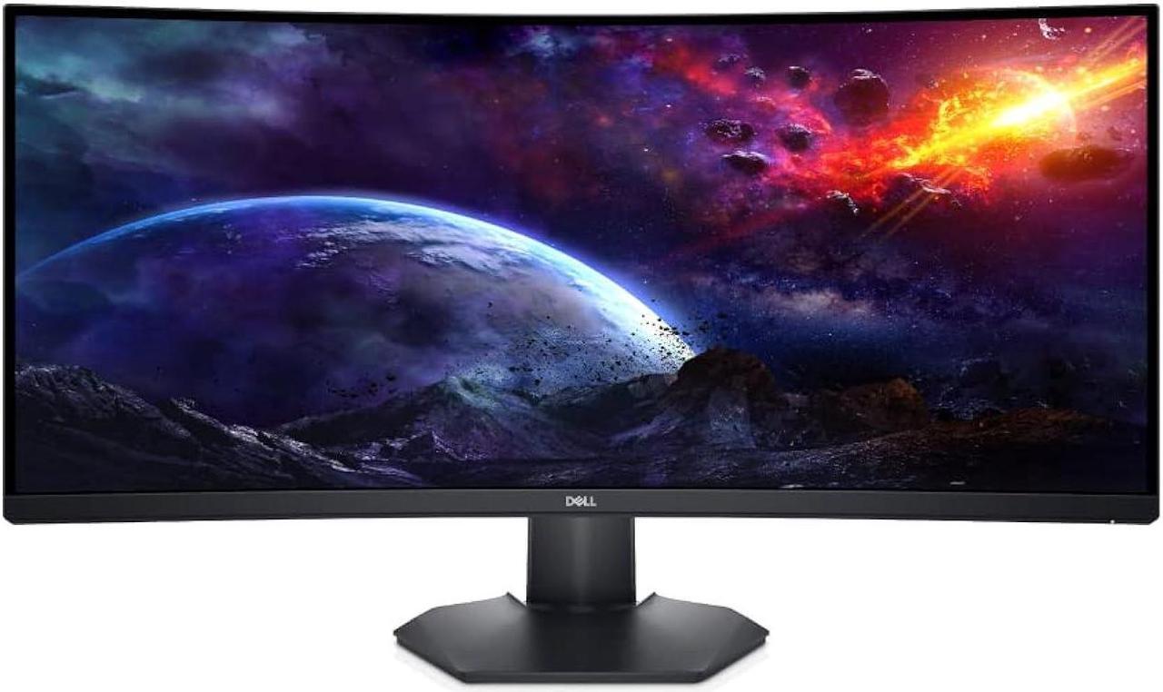 Alt view image 3 of 5 - Dell S3422DWG Curved Gaming Monitor - 34-inch WQHD (3440x1440) 1800R Curved Display, 144Hz Refresh Rate (DisplayPort), VESA Display HDR 400, 90% DCI-P3, HDMI/DisplayPort/USB Connectivity - Bla (2NOF4)