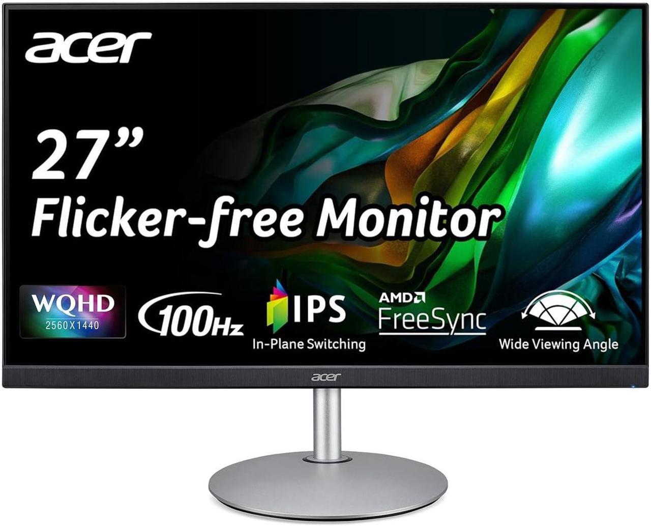 Acer CB272U Ebmiiprx 27" WQHD 2560 x 1440 Home Office Monitor | AMD FreeSync | 1ms VRB | 100Hz | Zero Frame | Height Adjustable Stand with Swivel, Tilt  and  Pivot (Display Port 1.2  an (UM.HB2AA.E05)