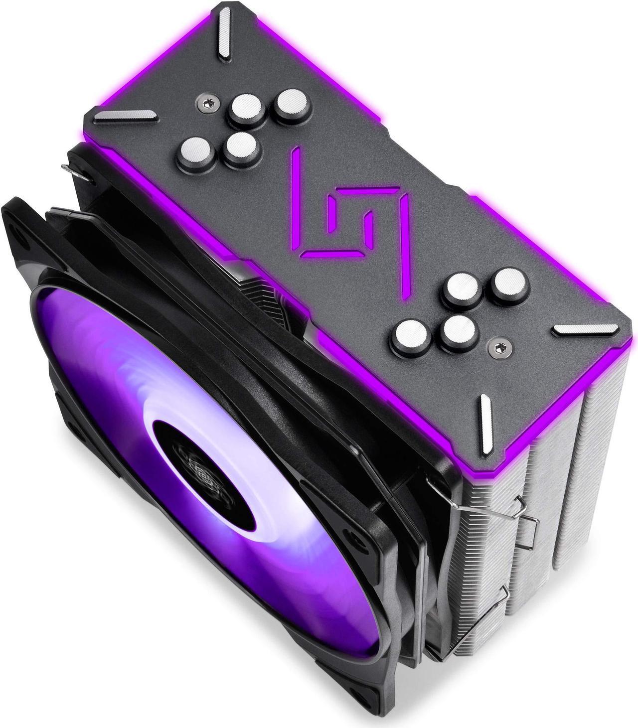 Alt view image 7 of 10 - DEEPCOOL GAMMAXX GT, Black Top Cover, CPU Air Cooler, Motherboard Sync, RGB Top Cover and Fan, Cable or Motherboard Control Supported, 4 Heatpipes, 120mm RGB Fan, Universal Socket Solution