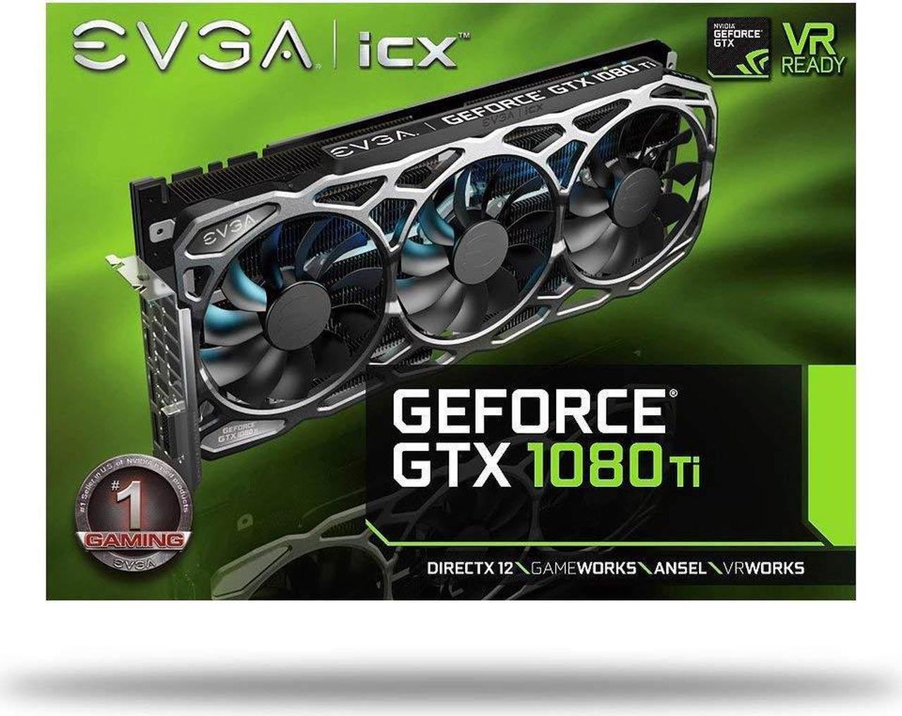 Alt view image 6 of 7 - EVGA GeForce GTX 1080 Ti FTW3 Gaming, 11GB GDDR5X, iCX Technology - 9 Thermal Sensors & RGB LED G/P/M, 3X Async Fan Control, Optimized Airflow Design Graphics Card 11G-P4-6696-KR (Renewed)