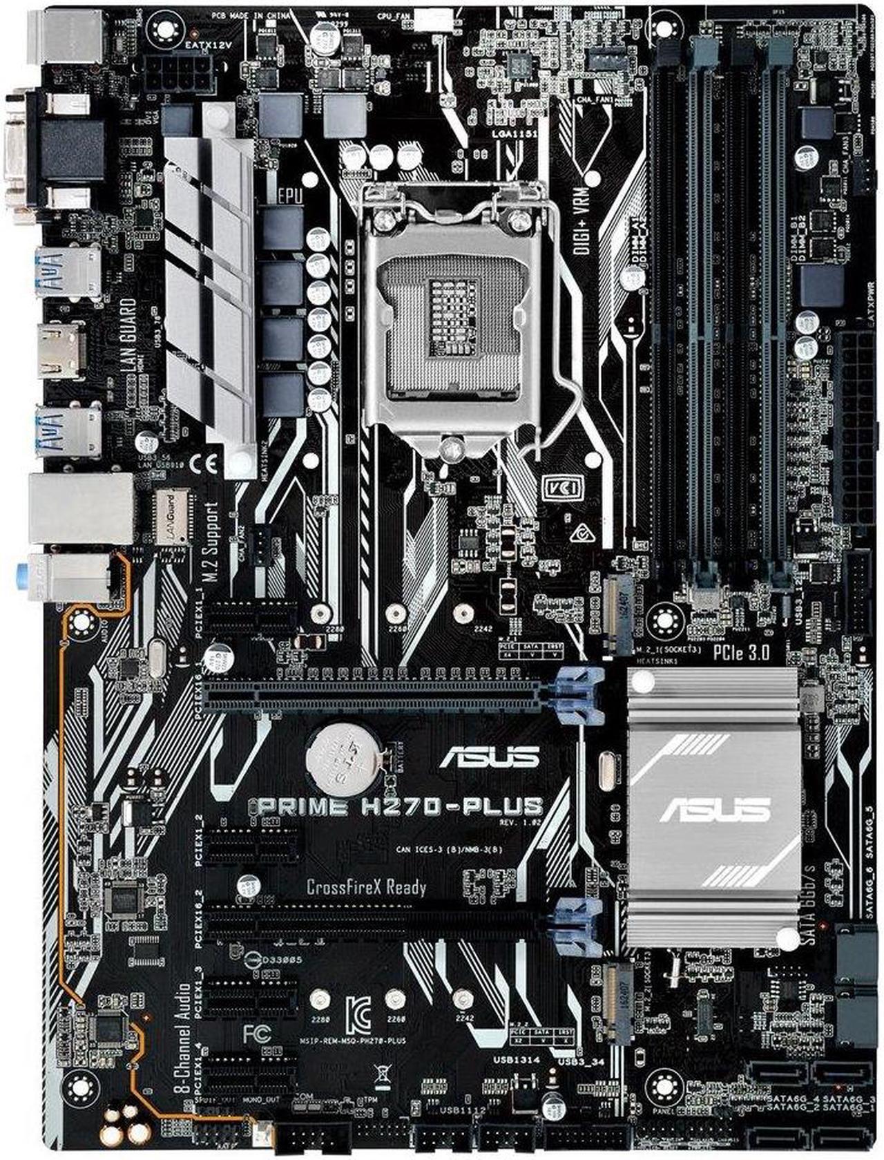 Main image of ASUS PRIME H270-PLUS/CSM LGA 1151 Intel H270 HDMI SATA 6Gb/s USB 3.1 ATX Motherboards - Intel