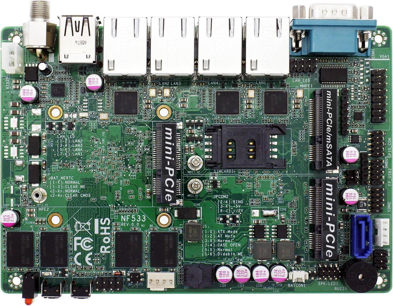 Alt view image 5 of 8 - Jetway NF533D4-1900 SBC 3.5" Intel Celeron J1900 Quad-Core SoC 2.0GHz Intel HD Graphics
