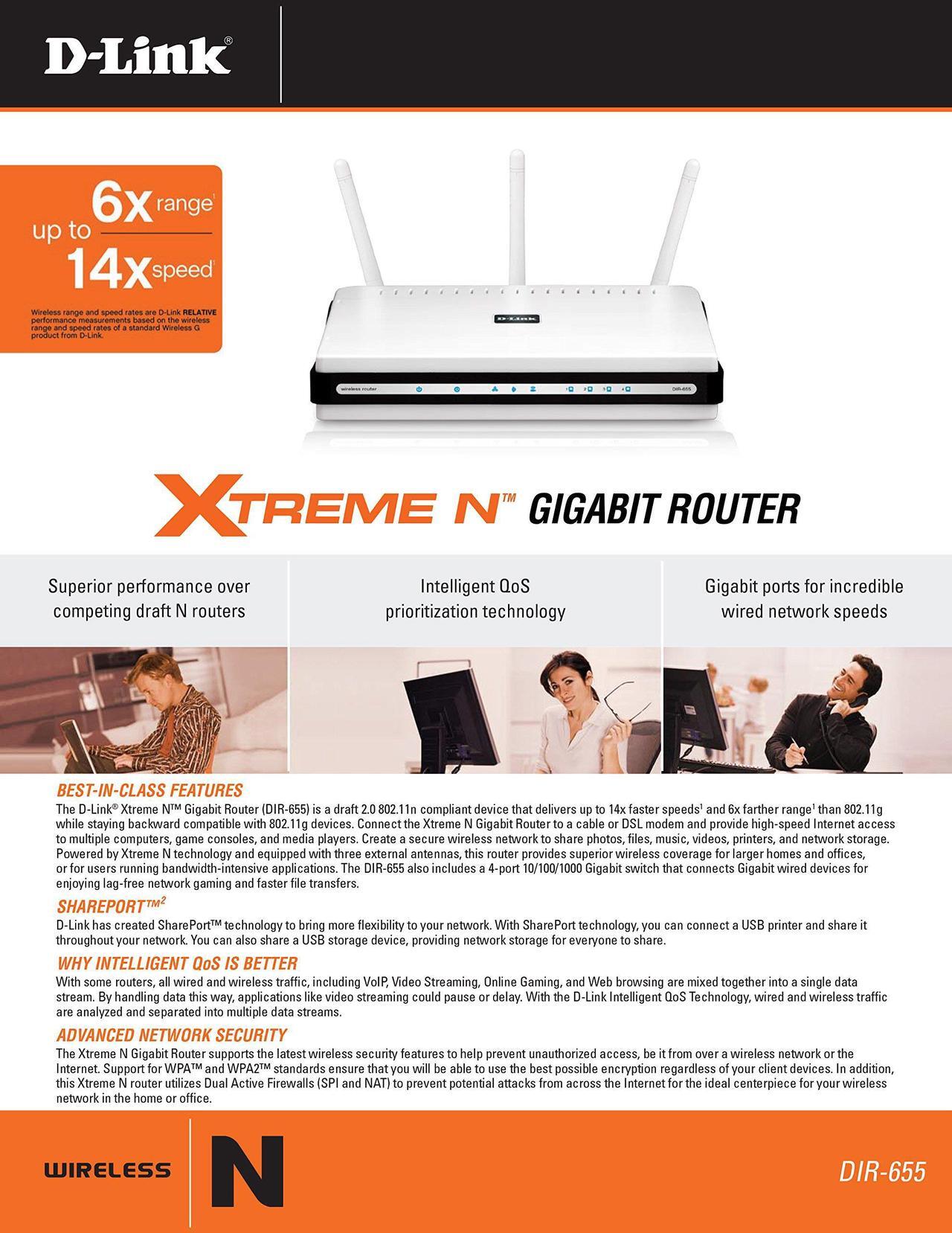 Alt view image 4 of 5 - D-Link Wireless N300 Mbps Extreme-N Gigabit Router (DIR-655)
