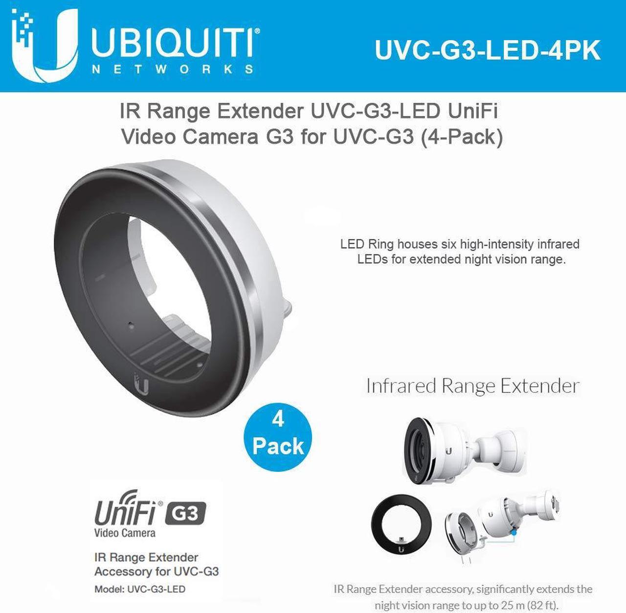 Main image of Ubiquiti Networks 4 Pack UniFi G3 Series IR LED Range Extender for UVC-G3 Bullet Camera