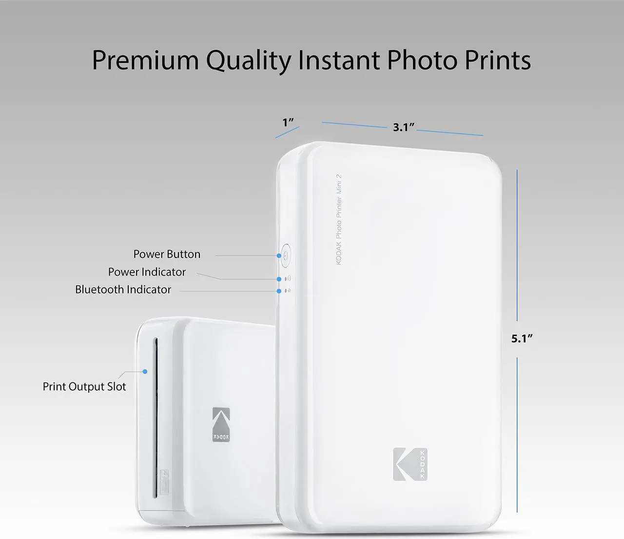Alt view image 3 of 8 - Kodak HD Wireless Portable Mobile Instant Photo Printer, Print Social Media Photos, Premium Quality Full Color Prints. Compatible w/iOS and Android Devices (Black)