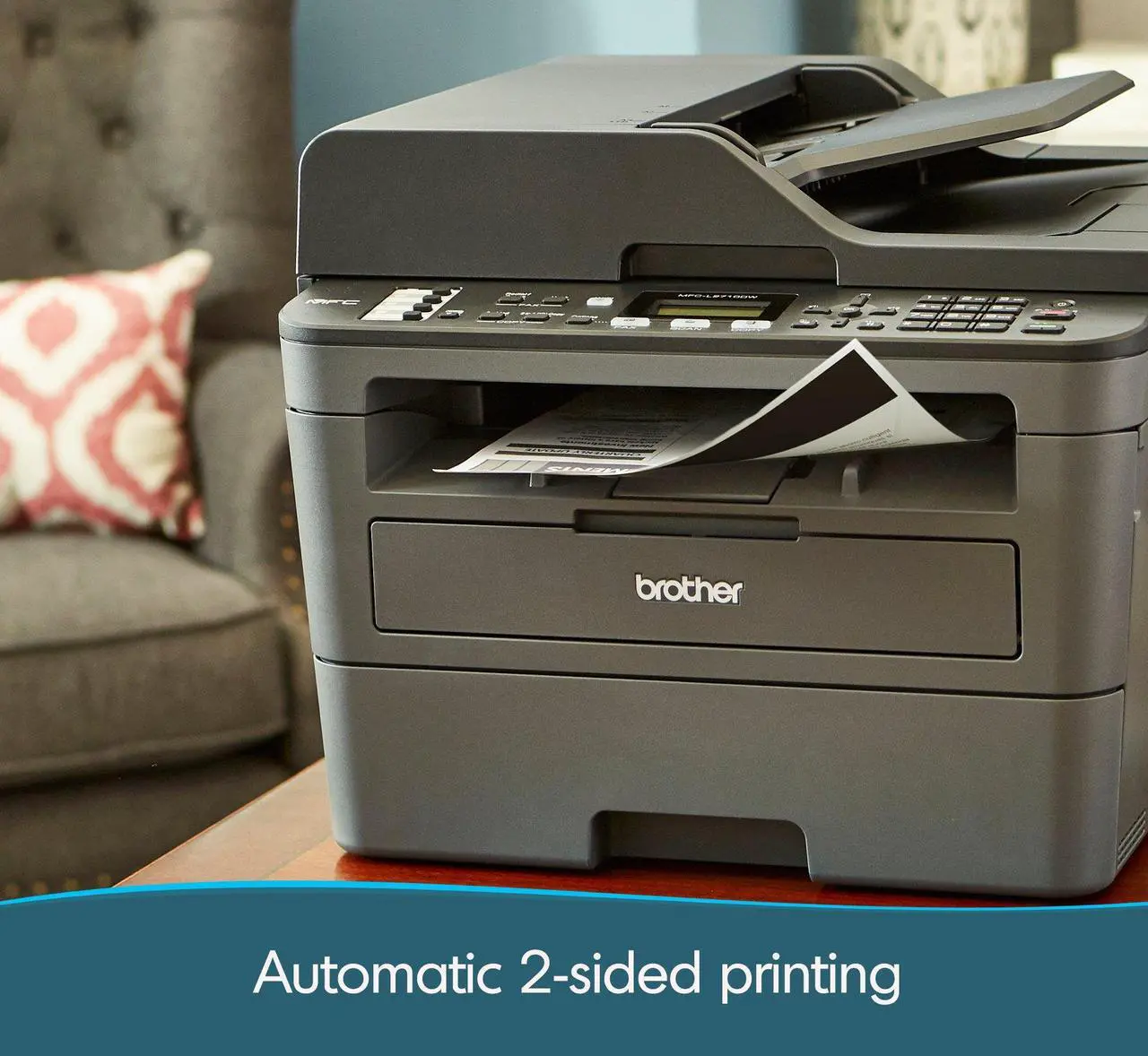 Alt view image 4 of 6 - Brother MFC-L2710DW Compact Wireless Laser All-in-One Monochrome Printer - Copy, Fax, Print & Scan