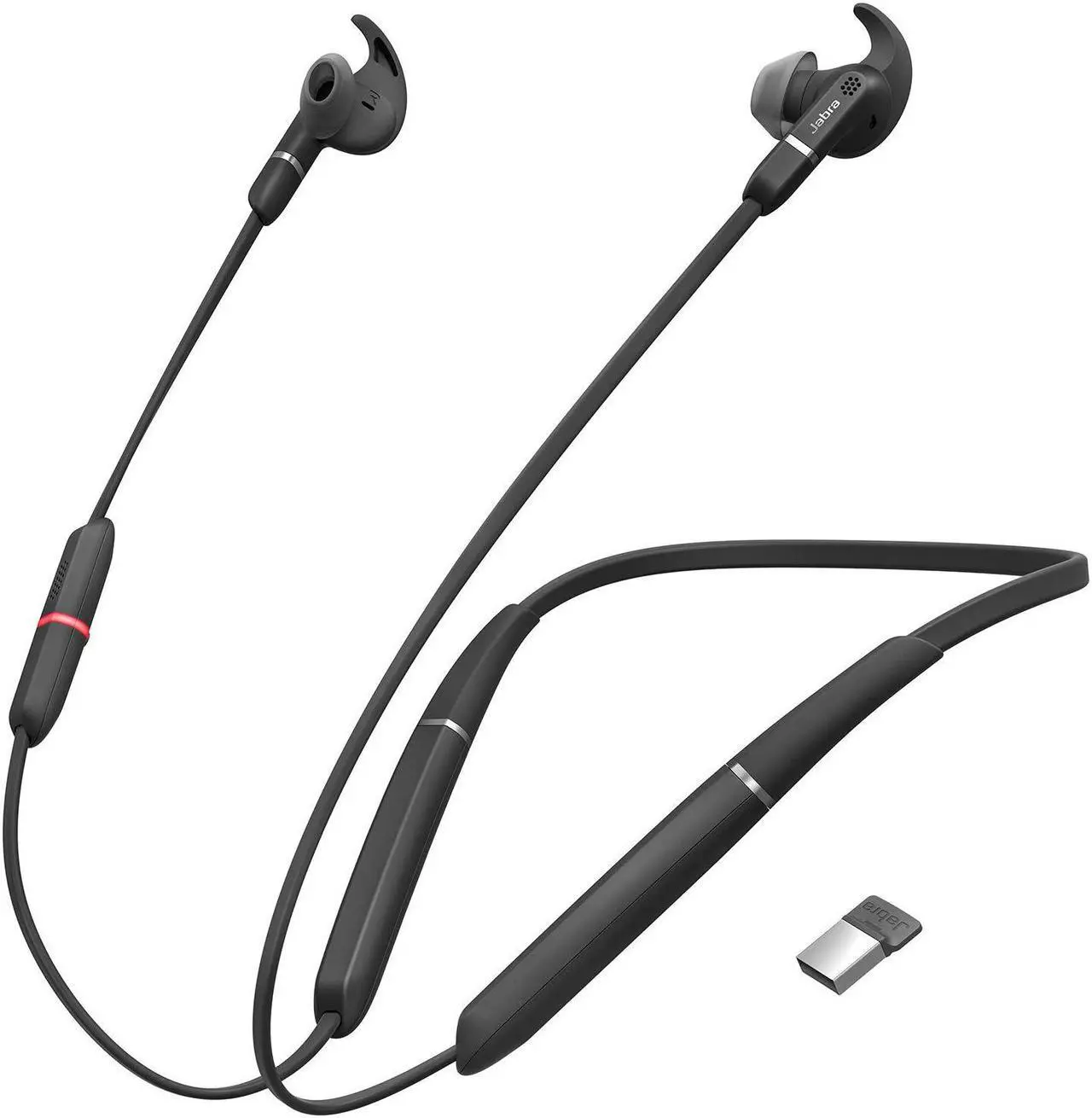 Alt view image 2 of 19 - Jabra Evolve 65e UC & Link 370 Wireless Professional Earbuds
