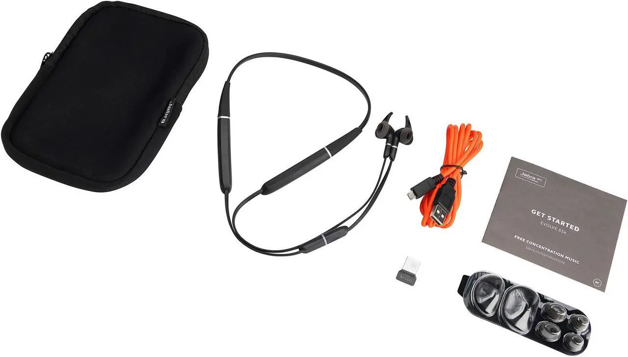 Alt view image 8 of 19 - Jabra Evolve 65e UC & Link 370 Wireless Professional Earbuds