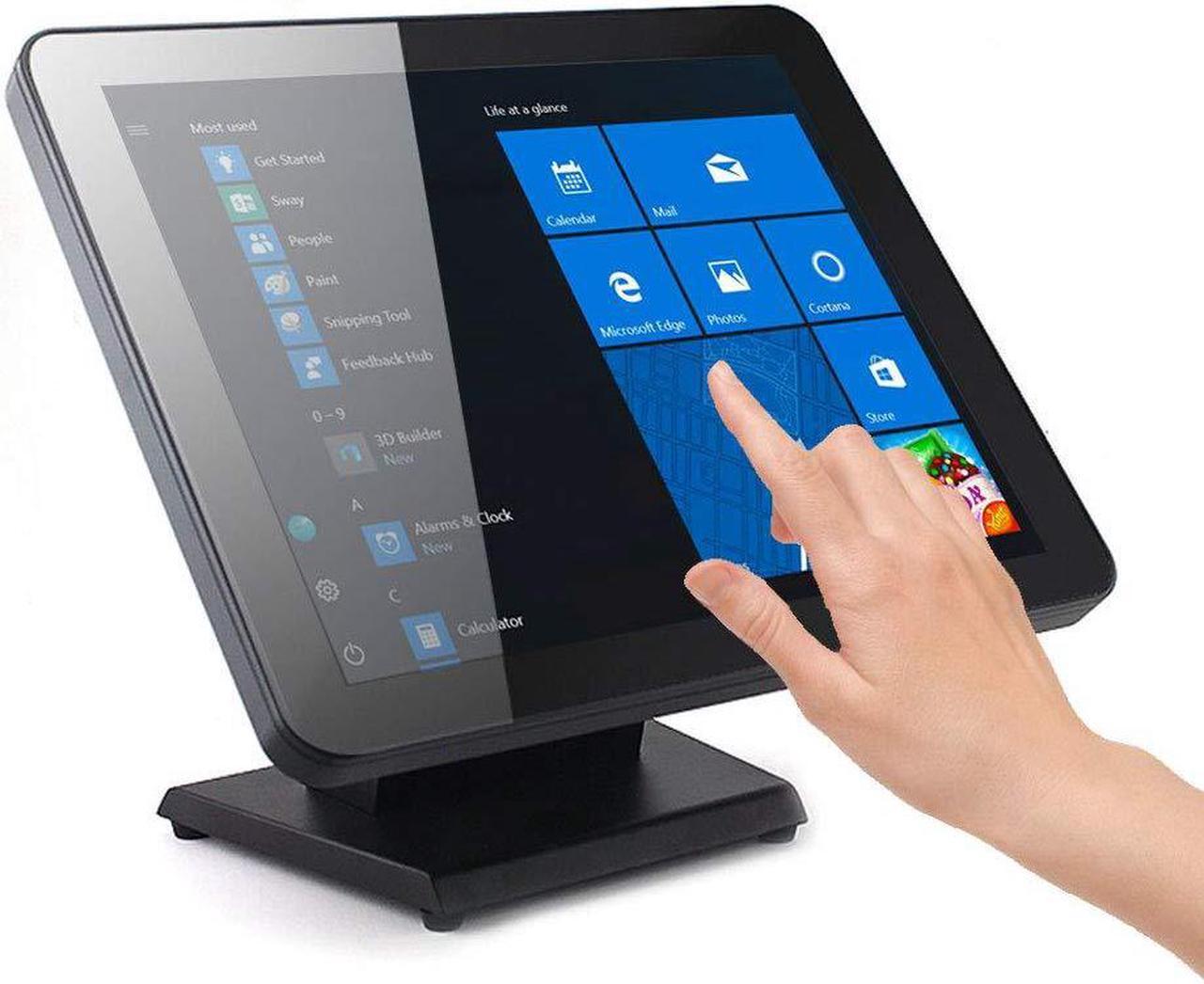 Main image of 17-Inch Capacitive LED Backlit Multi-Touch Monitor, True Flat Seamless Design Touchscreen, VGA and HDMI Input, for Office, Retail, Restaurant, Bar, Gym, Warehouse, No Driver Required