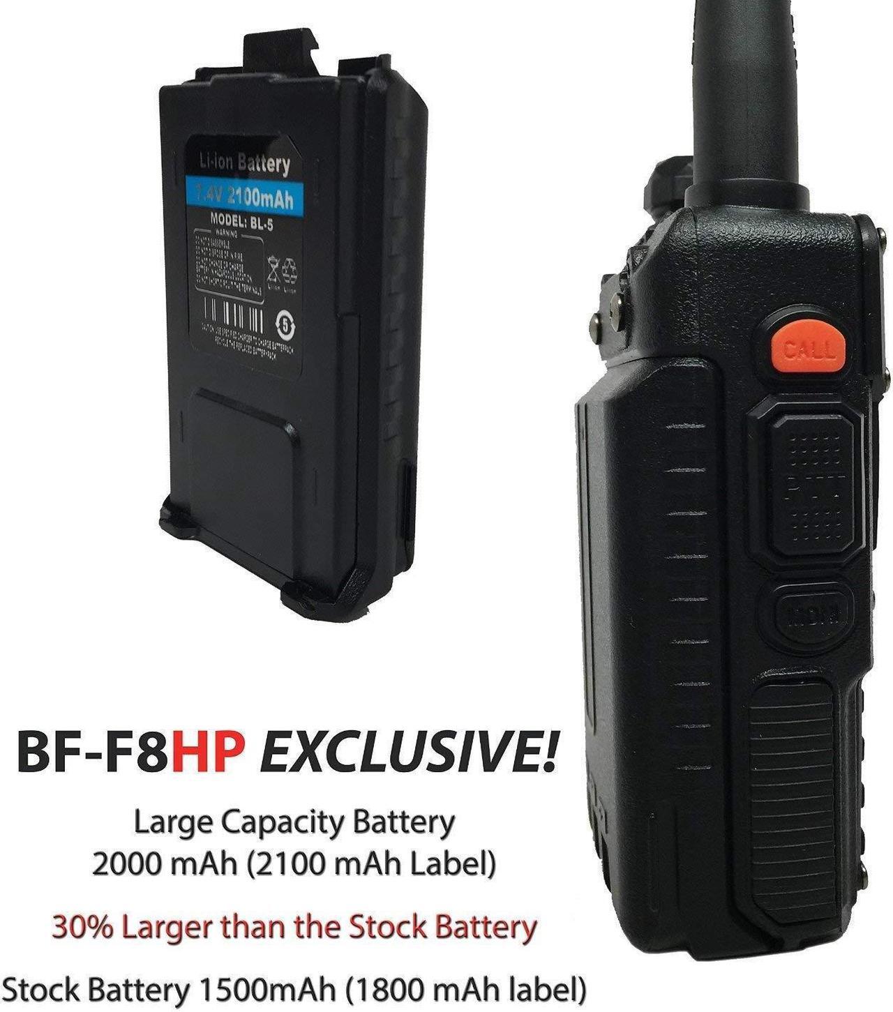 Alt view image 6 of 17 - BaoFeng BF-F8HP 8-Watt Dual Band Two-Way Radio (136-174Mhz VHF & 400-520Mhz UHF) Includes Full Kit