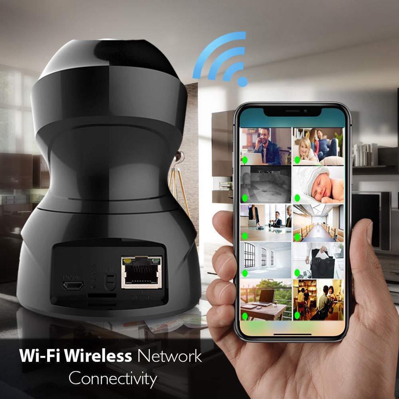 Alt view image 6 of 14 - SereneLife Indoor Wireless IP Camera - HD 1080p Network Security Surveillance Home Monitoring w/ Motion Detection, Night Vision, PTZ, 2 Way Audio - iPhone Android Mobile PC WiFi - IPCAMHD82