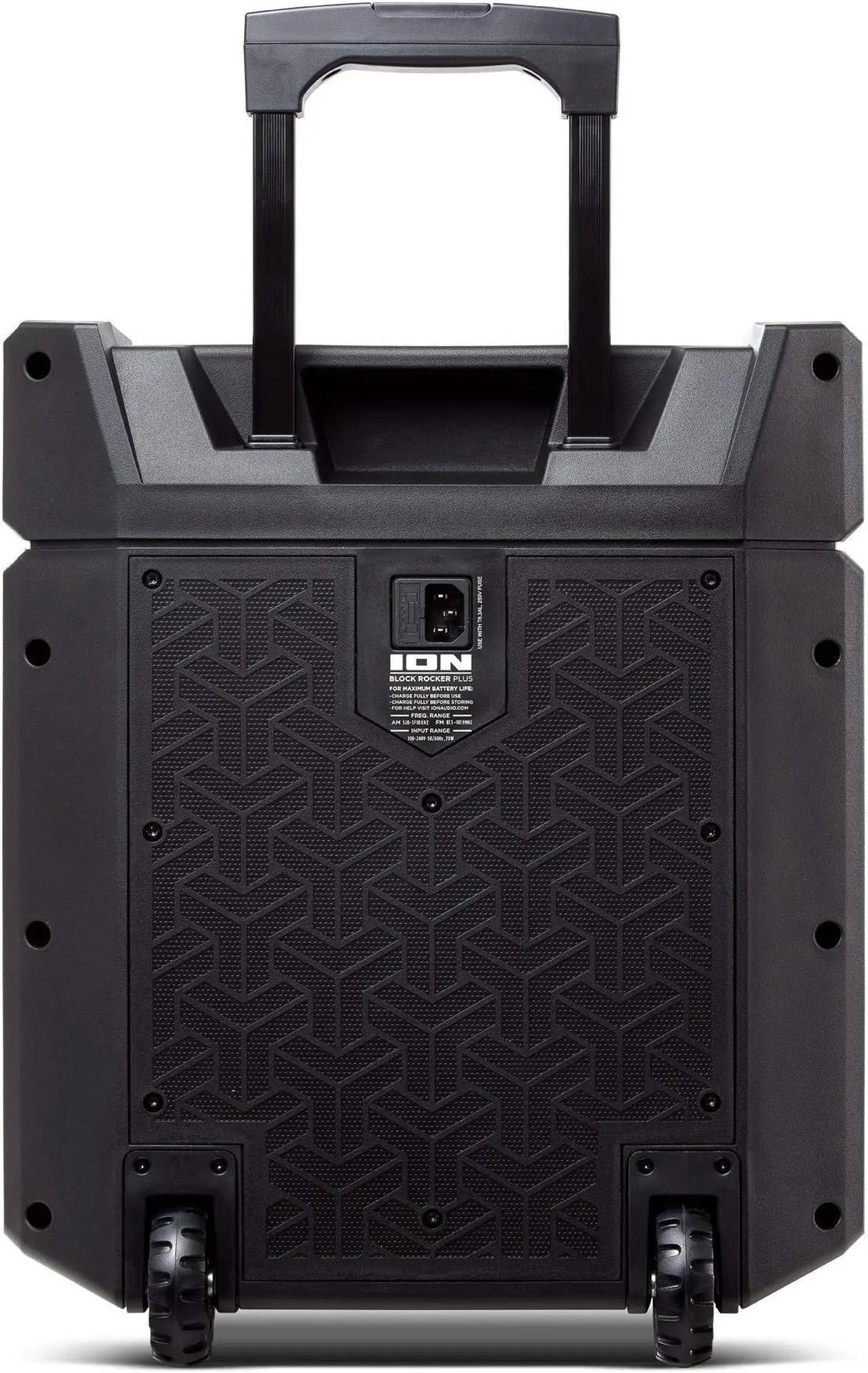 Alt view image 4 of 5 - ION Audio Block Rocker Plus | 100W Portable Speaker, Battery Powered with Bluetooth, Microphone & Cable, AM/FM Radio, Wheels & Telescopic Handle and USB Charging For Smartphones & Tablets