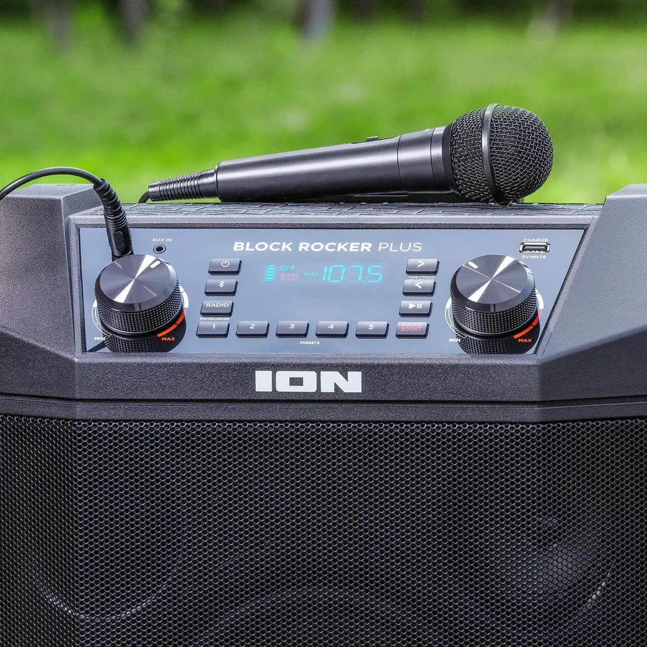 Alt view image 2 of 5 - ION Audio Block Rocker Plus | 100W Portable Speaker, Battery Powered with Bluetooth, Microphone & Cable, AM/FM Radio, Wheels & Telescopic Handle and USB Charging For Smartphones & Tablets