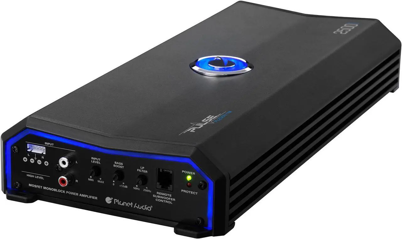 Alt view image 3 of 6 - Planet Audio PL2500.1M Monoblock Car Amplifier - 2500 Watts, 2/4 Ohm Stable, Class A/B, MOSFET Power Supply, Great for Subwoofers