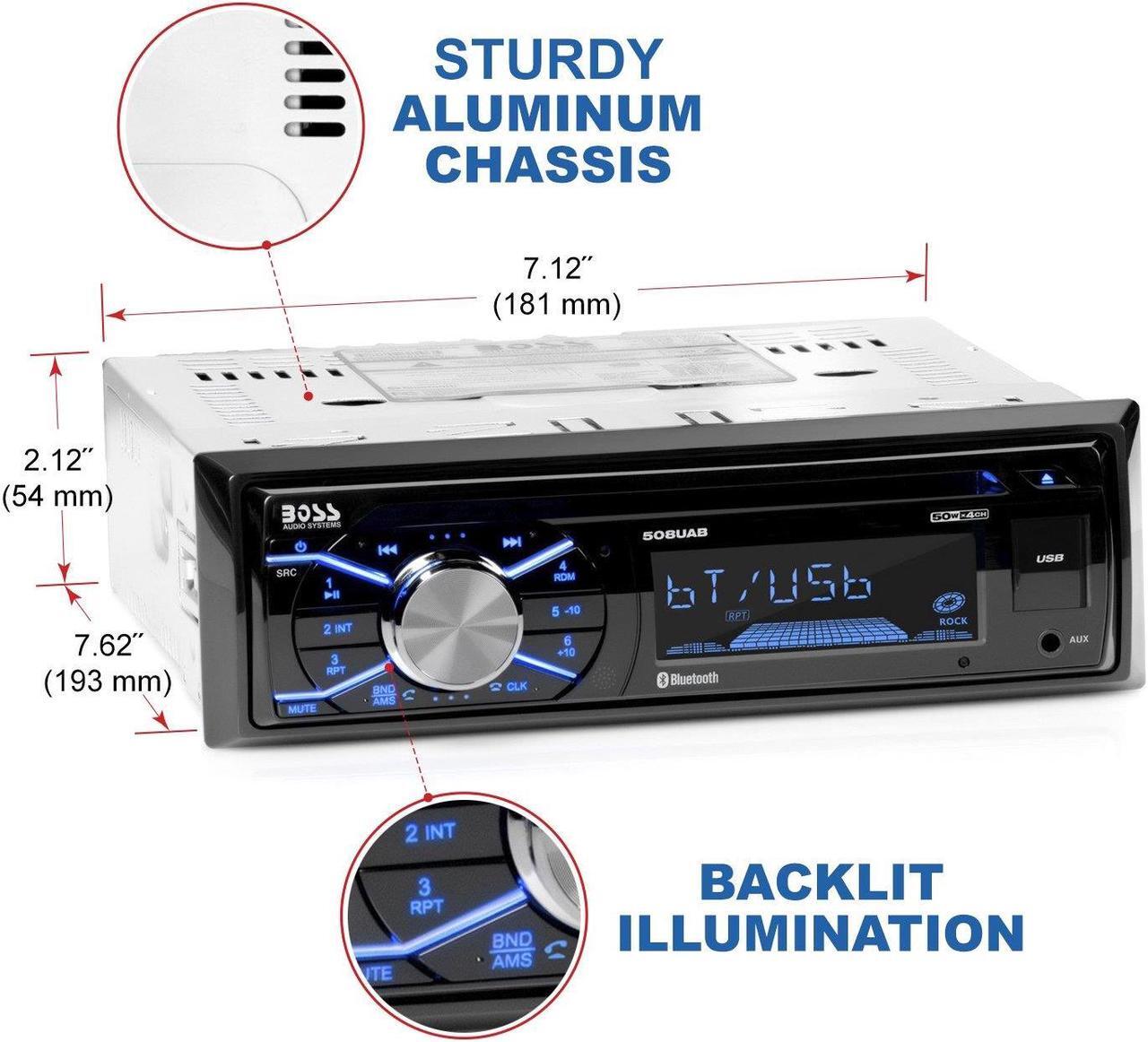 Alt view image 16 of 20 - Boss Audio Systems 508UAB Single-DIN In-Dash CD AM/FM/MP3 Receiver (with Bluetooth(R))