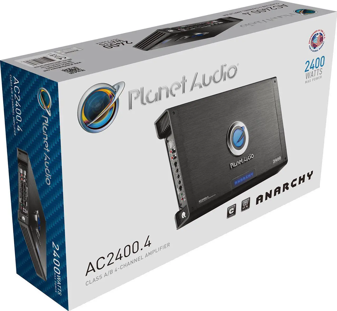 Alt view image 7 of 8 - Planet Audio AC2400.4 4 Channel Car Amplifier - 2400 Watts, Full Range, Class A/B, 2-4 Ohm Stable, Mosfet Power Supply, Bridgeable
