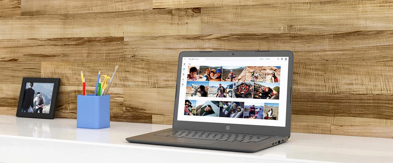 Alt view image 9 of 9 - HP Chromebook - 14-ca051wm- 14" Intel Celeron N3350@1.1GHz, 4GB RAM, 32GB eMMC, Chrome OS (Renewed)