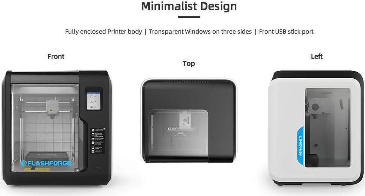Alt view image 3 of 14 - Flashforge 3D Printer Adventurer 3 Auto Leveling Quick Removable Nozzle High Precision