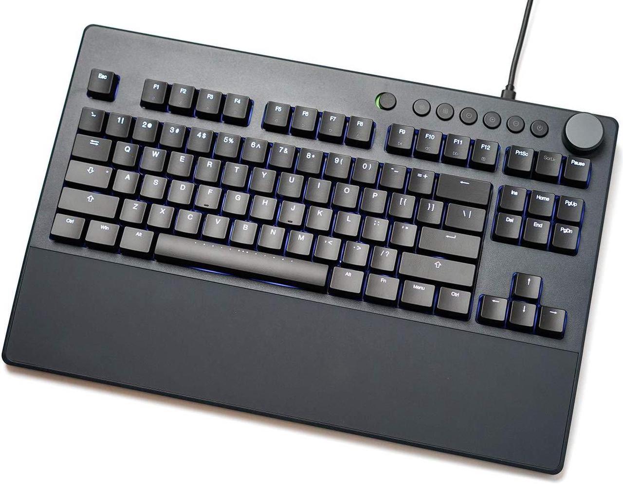 Alt view image 2 of 7 - iKBC Table E401 White Backlit LED Mechanical Keyboard with Cherry MX Red Switch for Windows/Mac, Tenkeyless Keyboards with Built-in Palmrest, Dark Gray Case, Black ABS 87 Keycaps, ASIN/US QWERTY