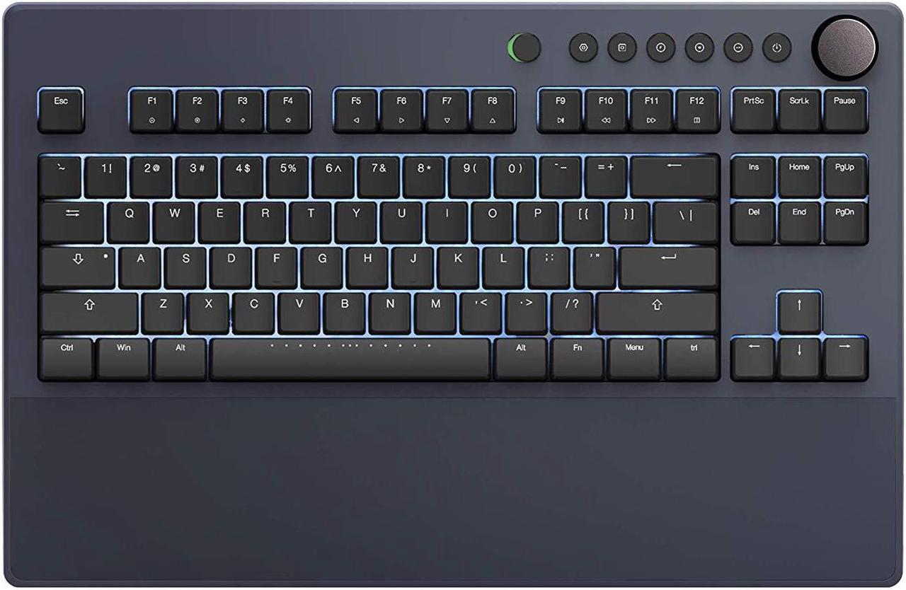 Main image of iKBC Table E401 White Backlit LED Mechanical Keyboard with Cherry MX Red Switch for Windows/Mac, Tenkeyless Keyboards with Built-in Palmrest, Dark Gray Case, Black ABS 87 Keycaps, ASIN/US QWERTY