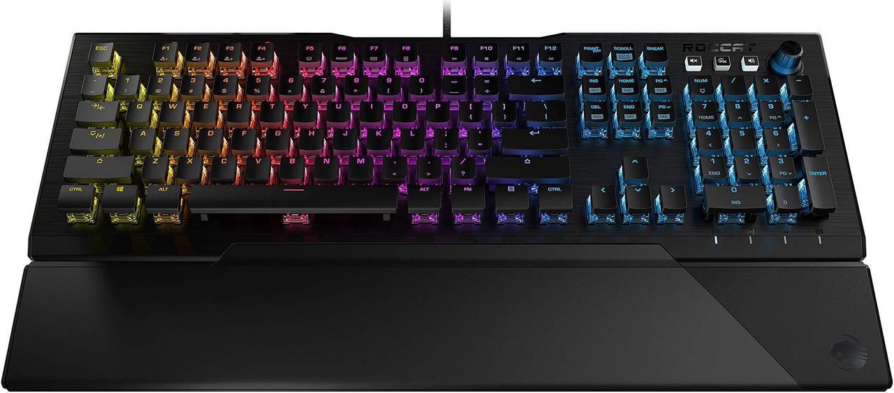 ROCCAT Vulcan 121 Mechanical PC Tactile Gaming Keyboard, Titan Red Switch, AIMO RGB Backlit Lighting Per Key, Anodized Aluminum Top Plate and Detachable Palm/Wrist Rest, Black