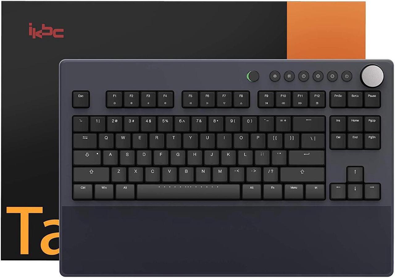 Alt view image 7 of 7 - iKBC Table E401 White Backlit LED Mechanical Keyboard with Cherry MX Red Switch for Windows/Mac, Tenkeyless Keyboards with Built-in Palmrest, Dark Gray Case, Black ABS 87 Keycaps, ASIN/US QWERTY