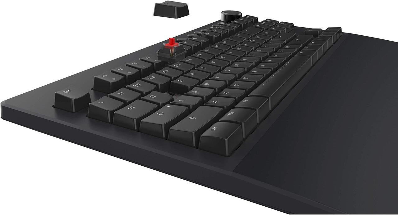 Alt view image 6 of 7 - iKBC Table E401 White Backlit LED Mechanical Keyboard with Cherry MX Red Switch for Windows/Mac, Tenkeyless Keyboards with Built-in Palmrest, Dark Gray Case, Black ABS 87 Keycaps, ASIN/US QWERTY