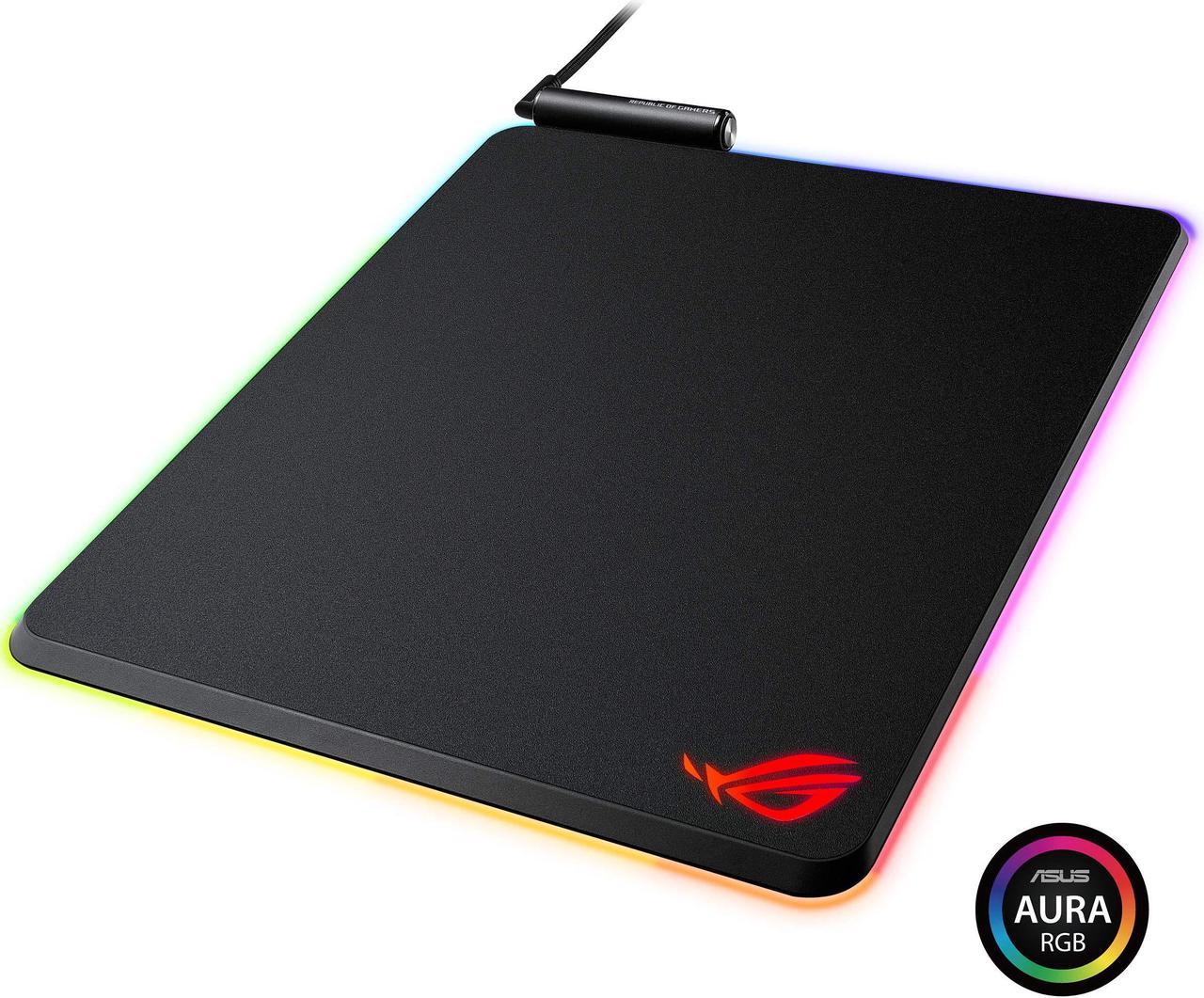 ASUS ROG Balteus Vertical Gaming Mouse Pad with Hard Micro-Textured Gaming Surface, USB Pass-Through, Aura Sync RGB Lighting and Non-Slip Base (12.6” X 14.6”)