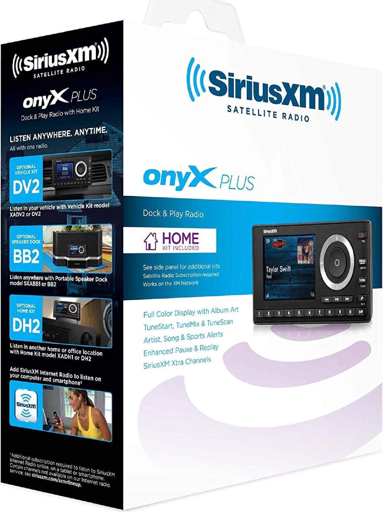 Alt view image 7 of 7 - SiriusXM SXPL1H1 Onyx Plus Satellite Radio with Home Kit with Free 3 Months Satellite and Streaming Service