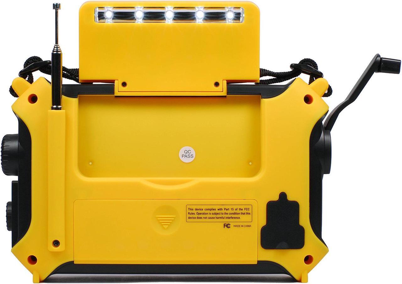 Alt view image 6 of 14 - Kaito KA500 5-way Powered Solar Power,Dynamo Crank, Wind Up Emergency AM/FM/SW/NOAA Weather Alert Radio with Flashlight,Reading Lamp and Cellphone Charger, Yellow