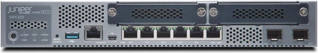 Alt view image 2 of 7 - Juniper Networks - SRX320 - Juniper SRX320 Router - 6 Ports - PoE Ports - Management Port - 4 Slots - Gigabit Ethernet -
