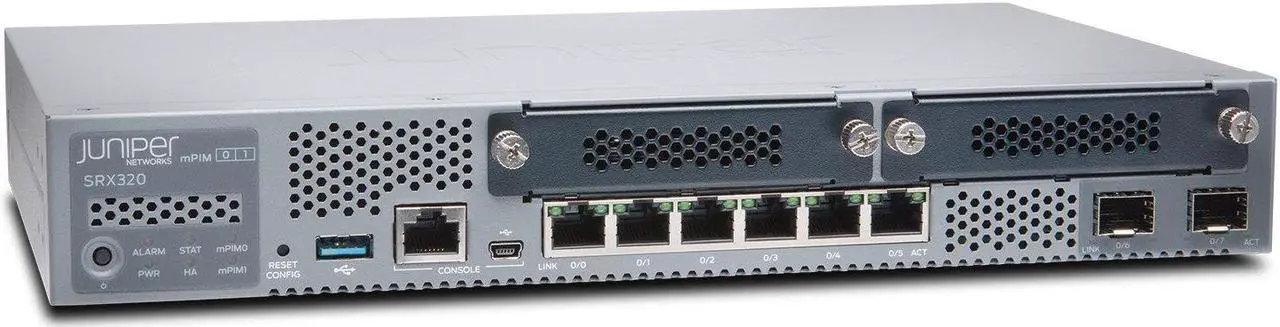 Alt view image 4 of 7 - Juniper Networks - SRX320 - Juniper SRX320 Router - 6 Ports - PoE Ports - Management Port - 4 Slots - Gigabit Ethernet -