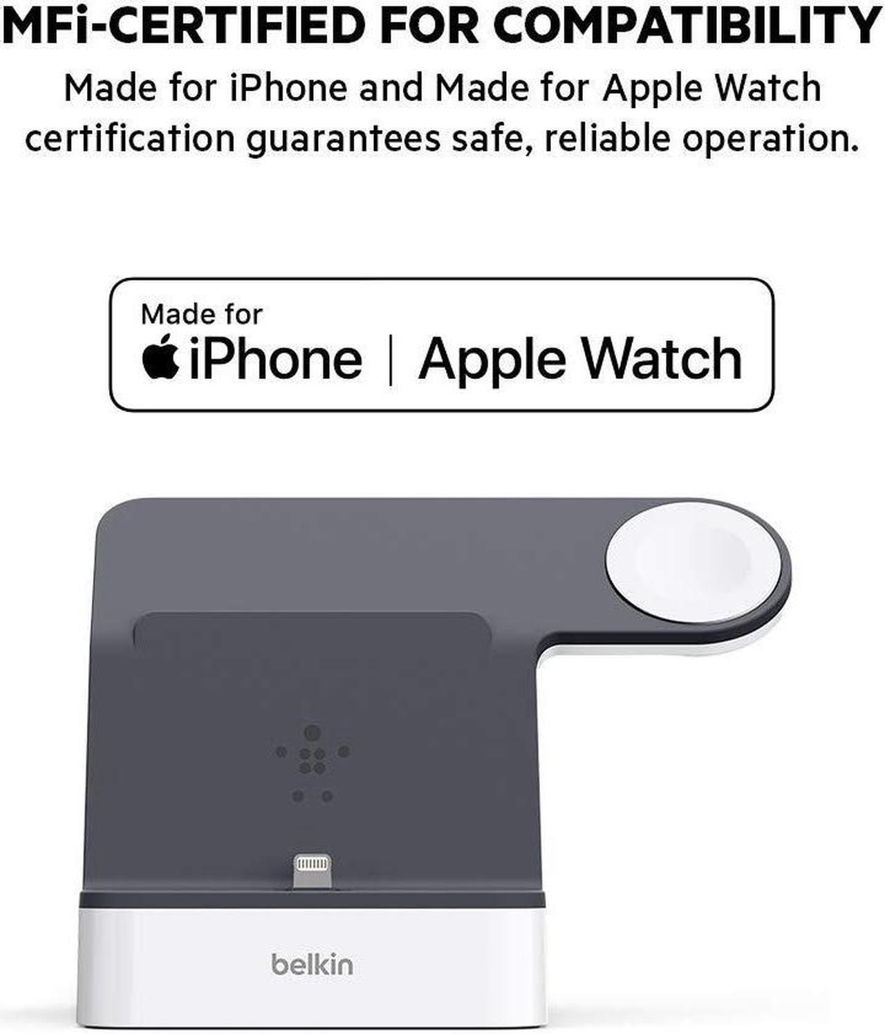 Alt view image 11 of 20 - BELKIN F8J237TTWHT PowerHouse White Charge Dock for Apple Watch + iPhone XS, iPhone XS Max, iPhone XR