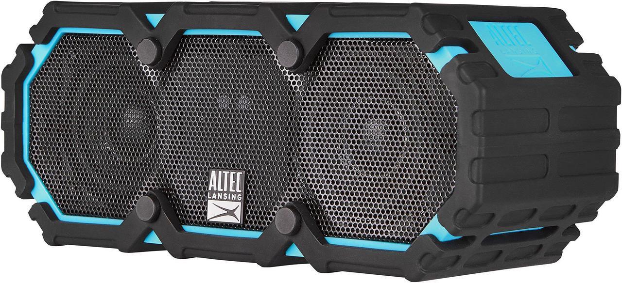 Alt view image 3 of 7 - Altec Lansing iMW477 Mini Life Jacket Bluetooth Speaker Waterproof Wireless Bluetooth Speaker, Hands-Free Extended Battery Outdoor Speaker, Ultra-Portable 10ft Range, Blue/Black