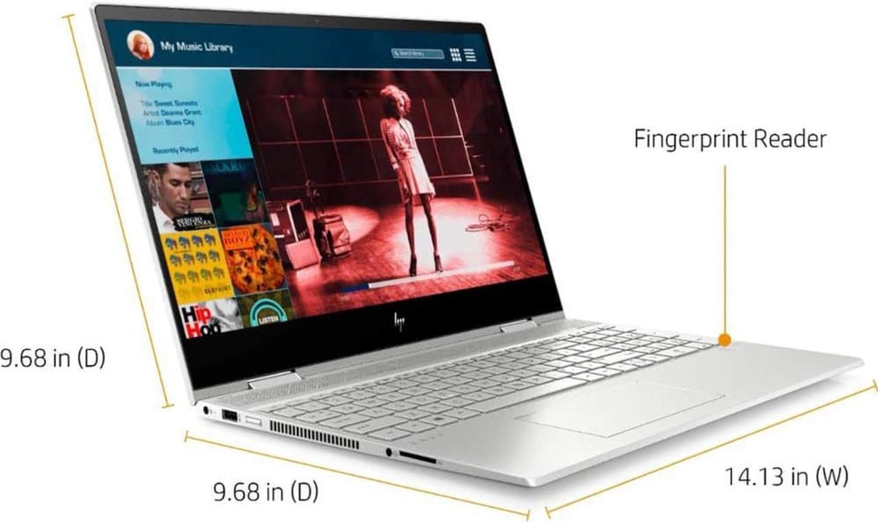 Alt view image 4 of 7 - HP Envy X360 2-in-1 Touchscreen Laptop 15.6" FHD i7-10510U Business PC, 32GB RAM, 512GB SSD, Quad-Core up to 4.90 GHz, USB-C, Fingerprint, Backlight Keyboard, B&O Speakers, Webcam, Win 10