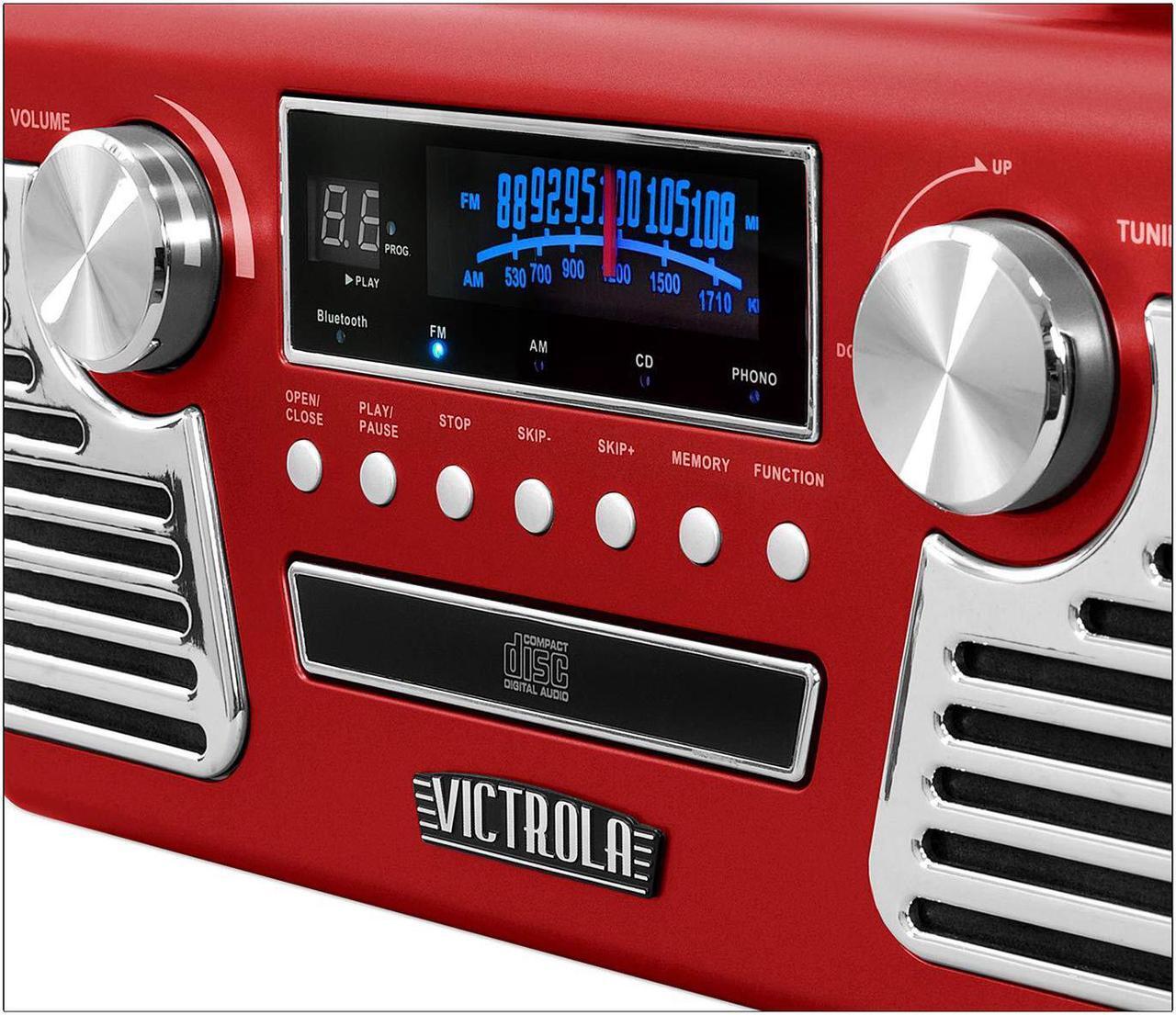 Alt view image 6 of 7 - Victrola 50's Retro 3-Speed Bluetooth Turntable with Stereo, CD Player and Speakers, Black