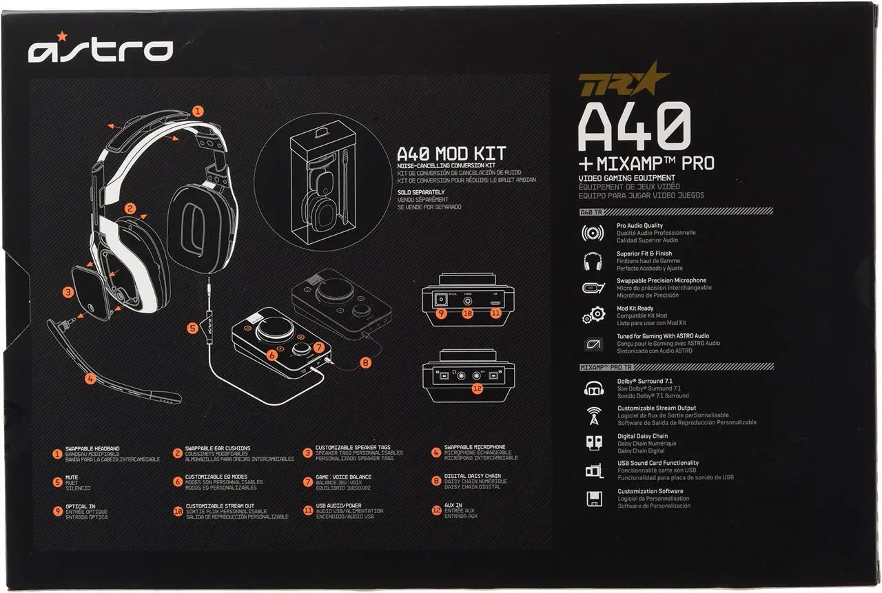 Alt view image 2 of 7 - ASTRO Gaming A40 TR Headset + MixAmp Pro TR for PlayStation 4 (2017 Model)