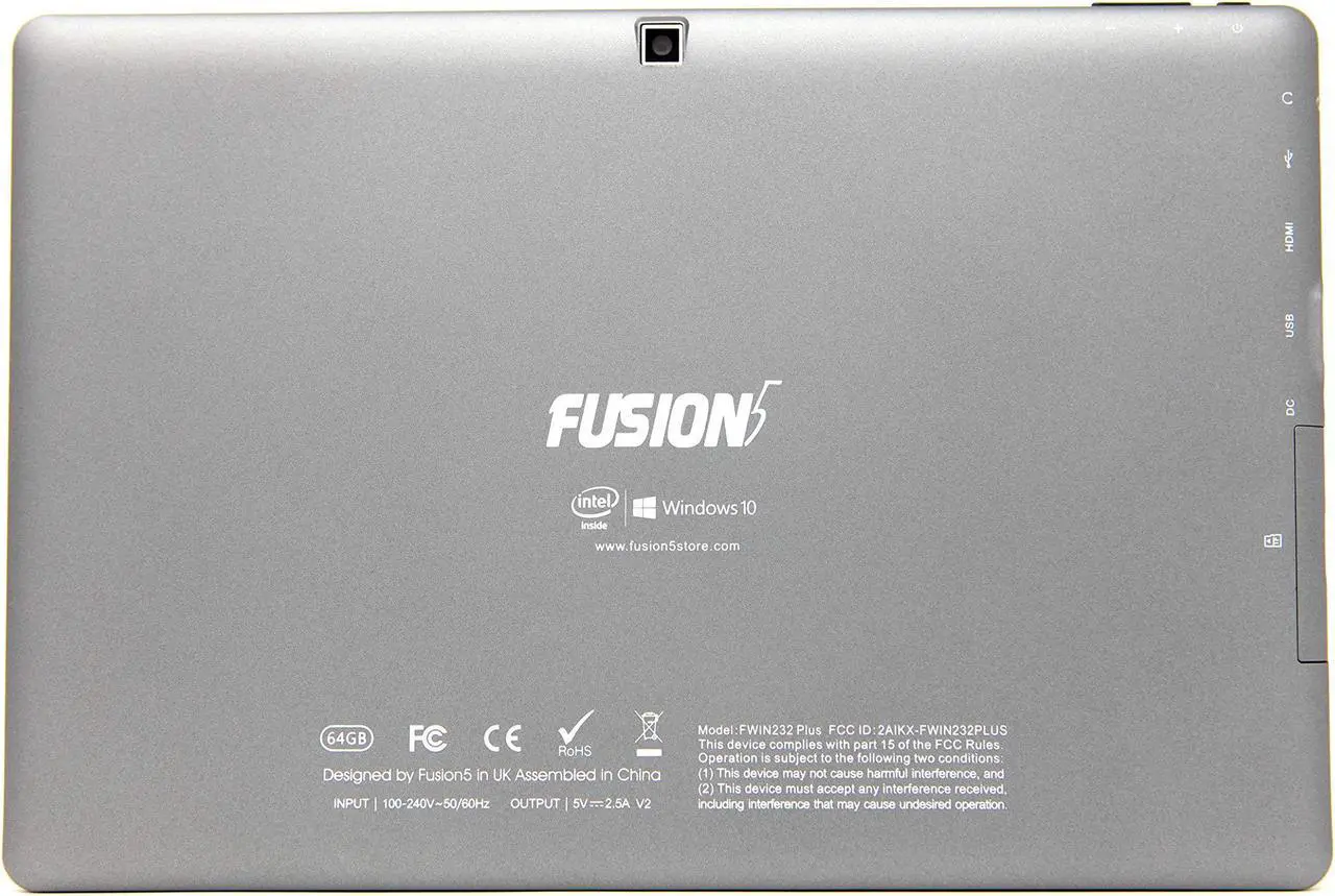 Alt view image 2 of 13 - 10" Windows 10 Fusion5 Ultra Slim Windows Tablet PC- (4GB RAM, 64GB Storage, FWIN232+ Model, Full Size USB 3.0, Intel Quad-core, 5MP and 2MP Dual Cameras, Bluetooth, October 2018 Model,Windows 10 S