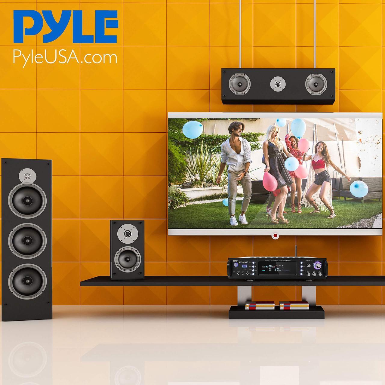 Alt view image 6 of 20 - Wireless Bluetooth Home Stereo Amplifier - Hybrid Multi-Channel 3000 Watt Power Amplifier Home Audio Receiver System w/AM/FM Radio, MP3/USB,AUX,RCA Karaoke Mic in - Rack Mount, Remote - Pyle P3301BAT
