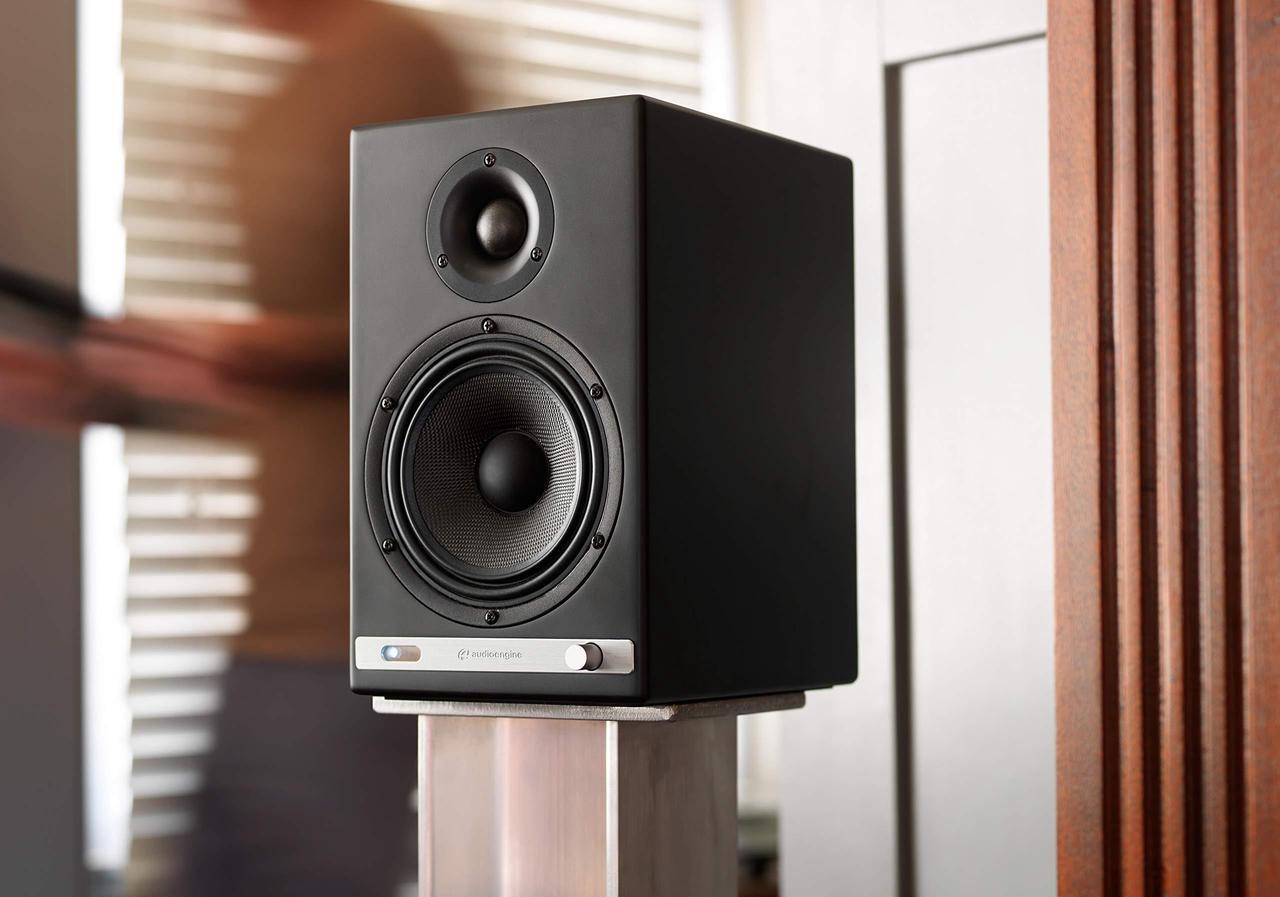Alt view image 7 of 7 - Audioengine HD6 150W Wireless Powered Bookshelf Speakers, Bluetooth aptX HD, USB 24-Bit DAC & Analog Amplifier (Black)