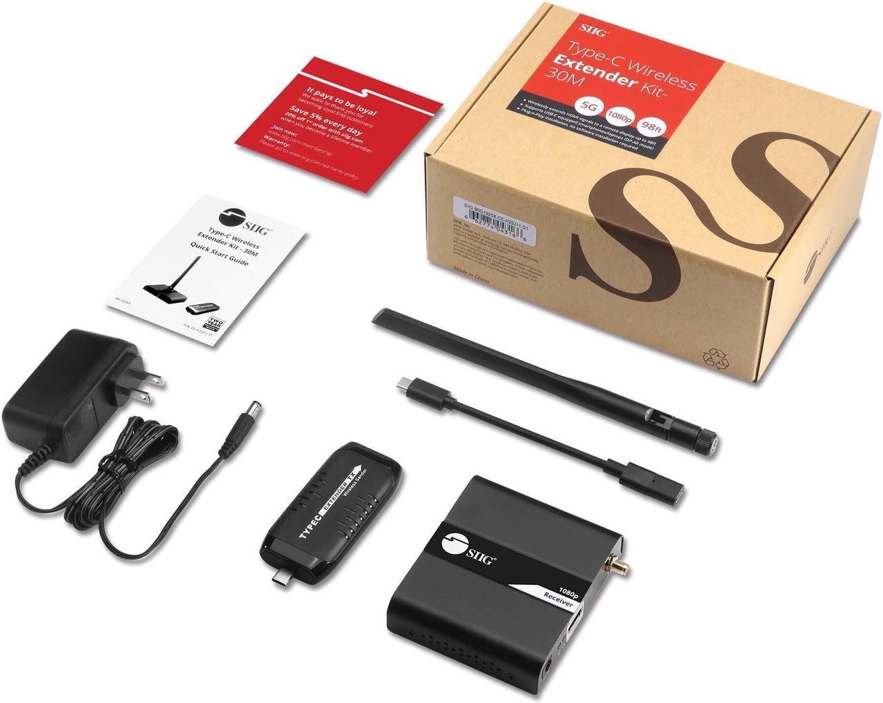 Alt view image 7 of 20 - SIIG USB-C AV Wireless Extender Kit, AV Transmitter & Receiver for HDMI Devices - 1080P 30M - Streaming from Laptop, PC, Cable, Netflix, YouTube, PS4 to HDTV/Projector (CE-H25J11-S1)