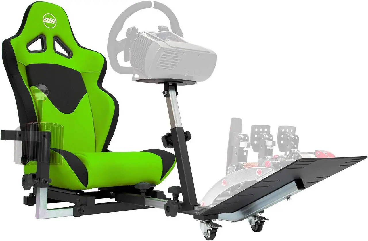 Main image of Openwheeler GEN2 Racing Wheel Stand Cockpit Green on Black | Fits All Logitech G29 | G920 | All Thrustmaster | All Fanatec Wheels | Compatible with Xbox One, PlayStation, PC Platforms