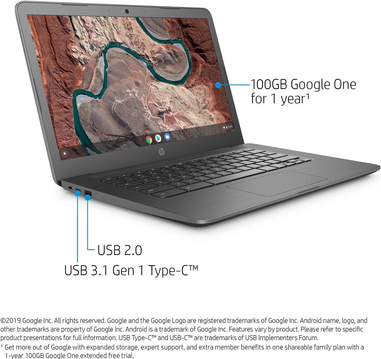 Alt view image 6 of 20 - HP 14-db0020nr Chromebook AMD A4-Series A4-9120C (1.60 GHz) 4 GB Memory 32 GB eMMC 14.0" Chrome OS