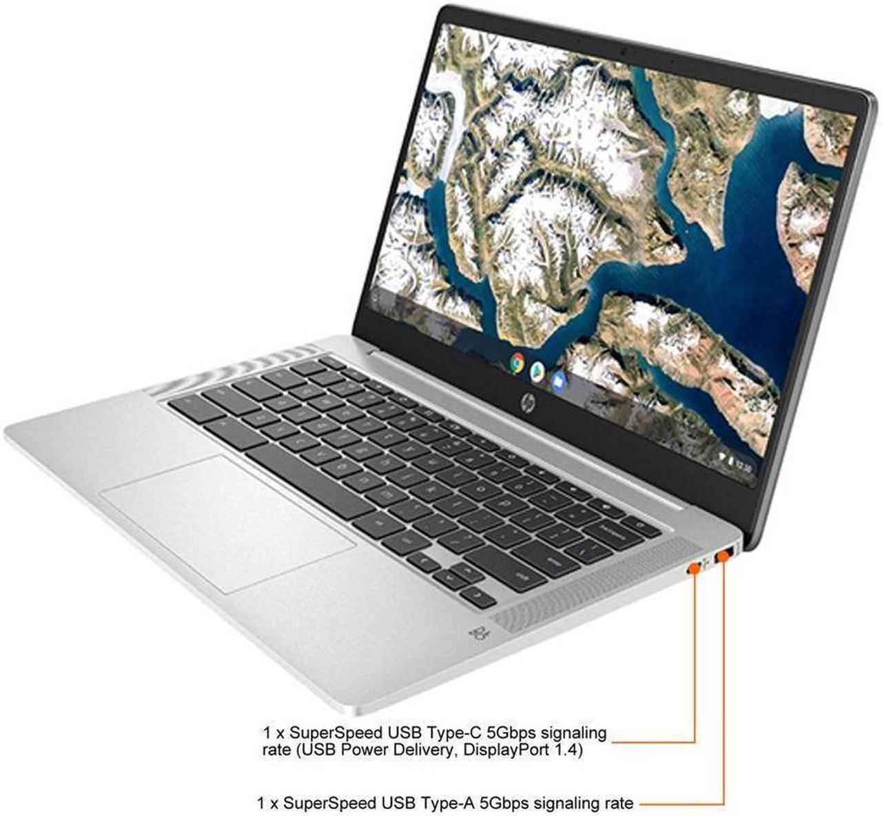 Alt view image 5 of 5 - HP 14a-na1020ca 14" FHD 1920x1080 IPS Laptop Intel Pentium Silver up to 3.3 GHz N6000 8GB LPDDR4x-2933 RAM 128GB eMMC Intel UHD Graphics Chrome OS