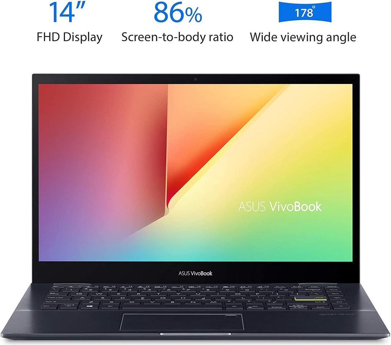 Main image of ASUS VivoBook Flip TM420UA-WS51T 14" FHD 1920x1080 Touch Laptop AMD Ryzen 5 5500U 2.1GHz 8GB DDR4 RAM 256GB NVMe SSD AMD Radeon Win10 Home