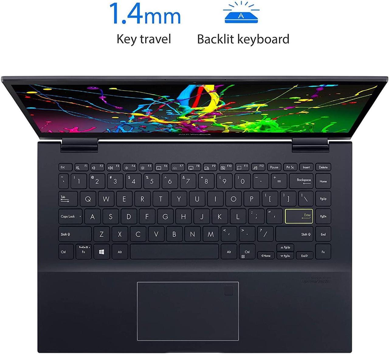 Alt view image 4 of 6 - ASUS VivoBook Flip TM420UA-WS51T 14" FHD 1920x1080 Touch Laptop AMD Ryzen 5 5500U 2.1GHz 8GB DDR4 RAM 256GB NVMe SSD AMD Radeon Win10 Home