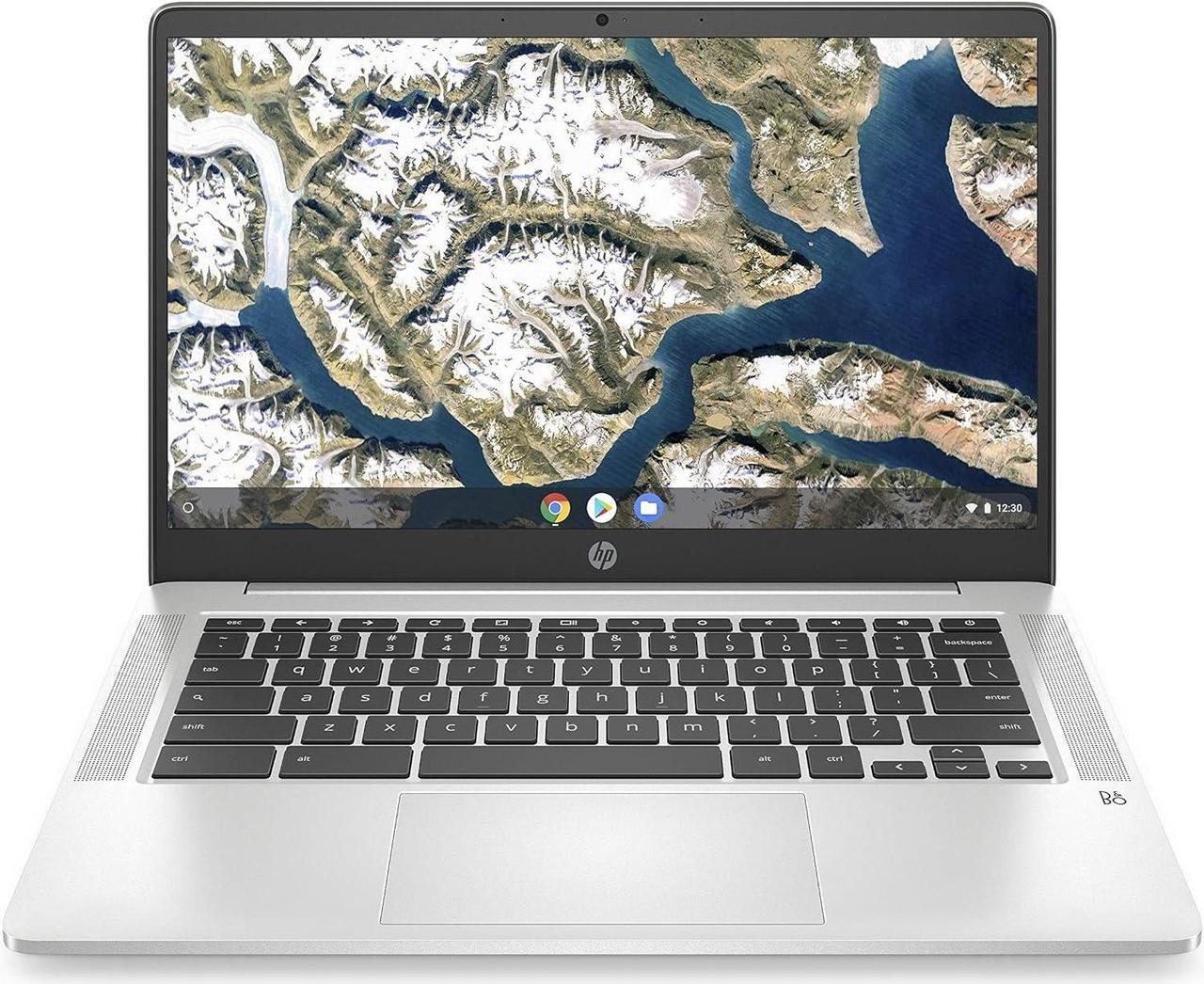 HP Chromebook - 14a-na0010ca 14" Intel Celeron N4020 Intel UHD Graphics 600 4 GB RAM 64 GB eMMC Chrome OS BT Webcam Mineral silver