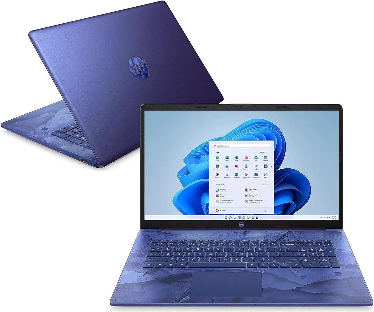 Alt view image 4 of 5 - HP 15-dy0703ds 15.6" HD Laptop Intel Celeron N4120 1.10GHz up to 2.60GHz Intel UHD Graphics 600 4GB DDR4-2400 MHz RAM 128GB SATA 3 TLC M.2 SSD Windows 11 Home, Blue - 6Z9N4UA